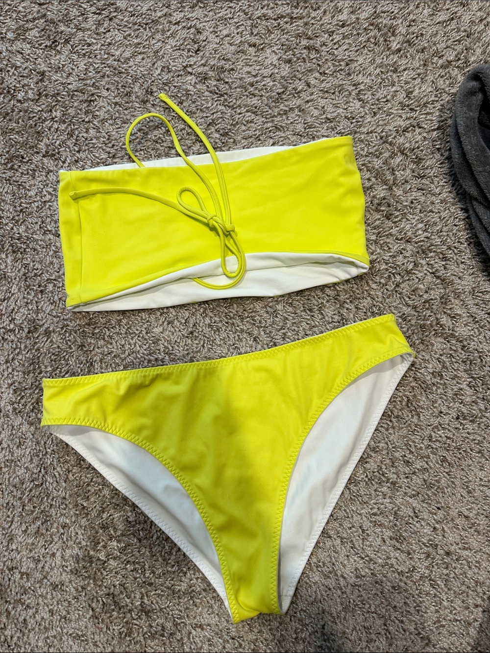 Fabletics Reversible Neon Yellow Two-Piece Bandeau Bikini